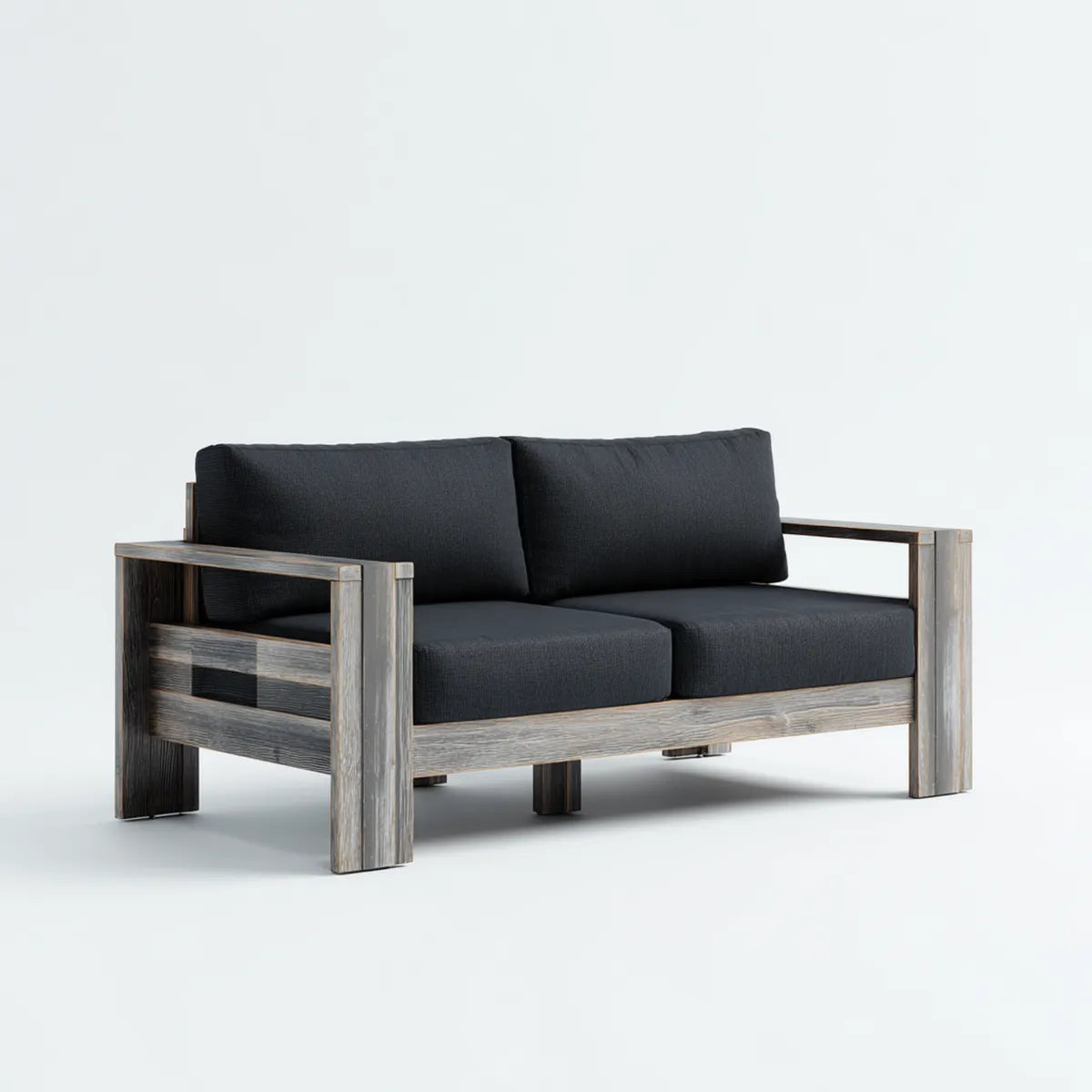 Sofa ogrodowa, Tapczan ogrodowy 2 ciemnoszare miejsca w akacji litego drewna 140 x 75 x 72 cm