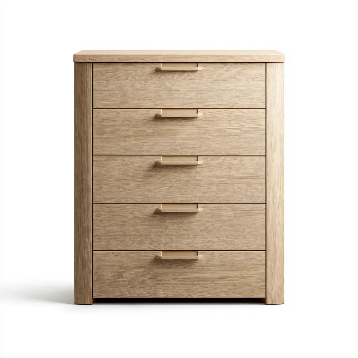 Komoda, 5 szuflady z lekkim dębem 80 x 40 x 110 cm MDF oprawiony dębem prostokątnym