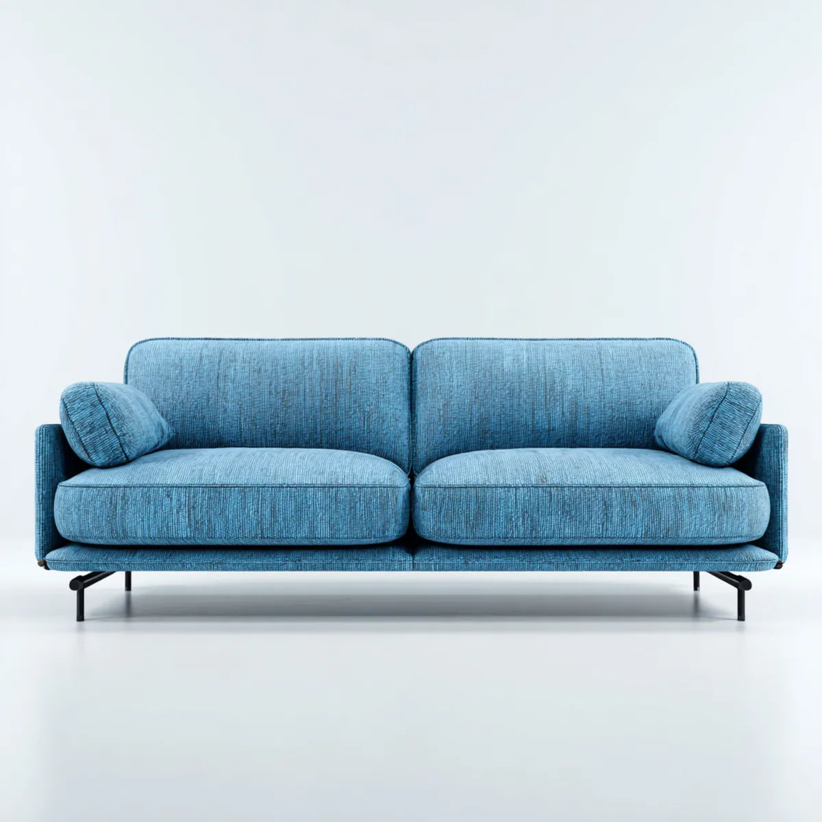 sofa 2-osobowa Niebieski 180 x 85 x 82 cm z tapicerką poliestrową i metalowymi nóżkami