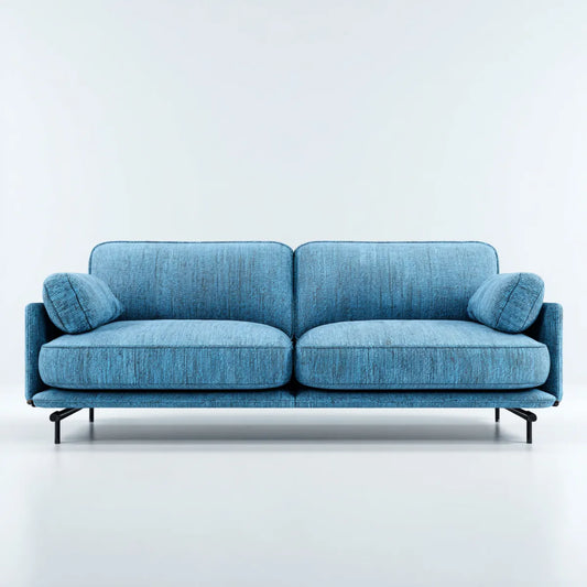 sofa 2-osobowa Niebieski 180 x 85 x 82 cm z tapicerką poliestrową i metalowymi nóżkami