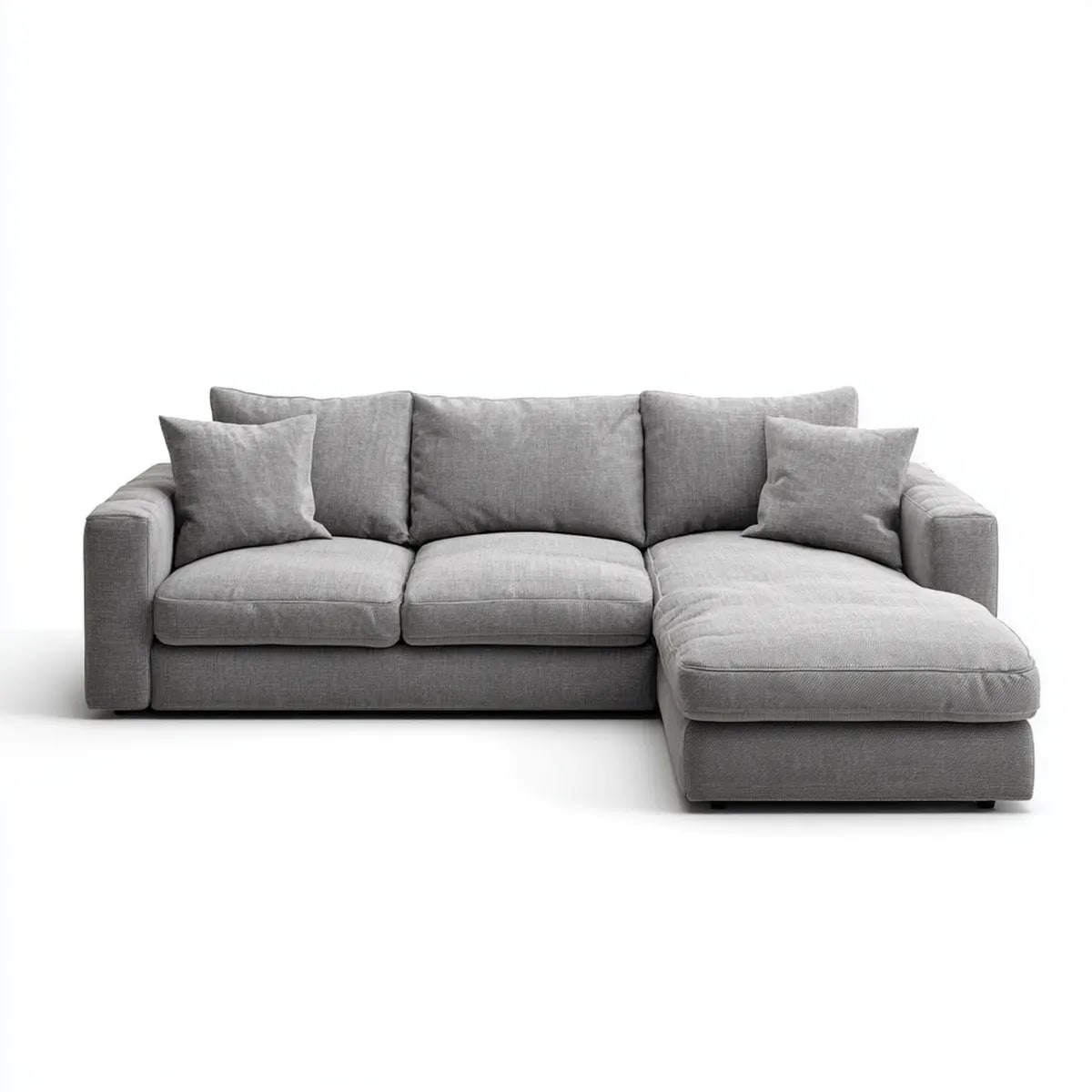 Sofa, Kanapa narożna z recyrkulatorem na prawej szarej 280 x 160 x 85 cm poliestrowy prostokątna