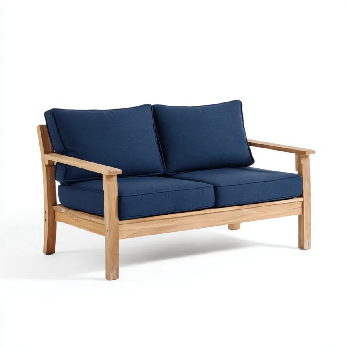 Sofa ogrodowa, Tapczan ogrodowy 2 granatowe miejsca w litym drewnie akacyjnym 120 x 70 x 80 cm