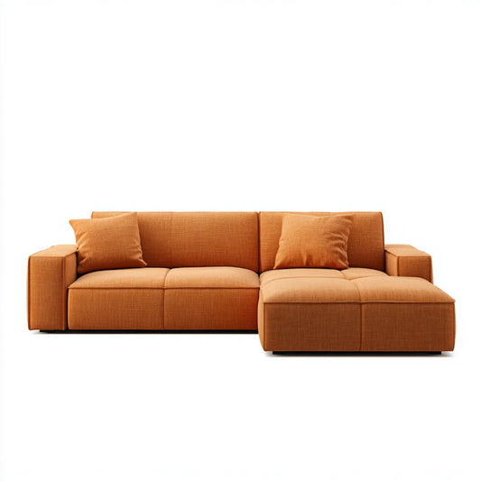 Sofa, Kanapa narożna z prawej strony z orange 260 x 160 x 85 cm poliester kształt L