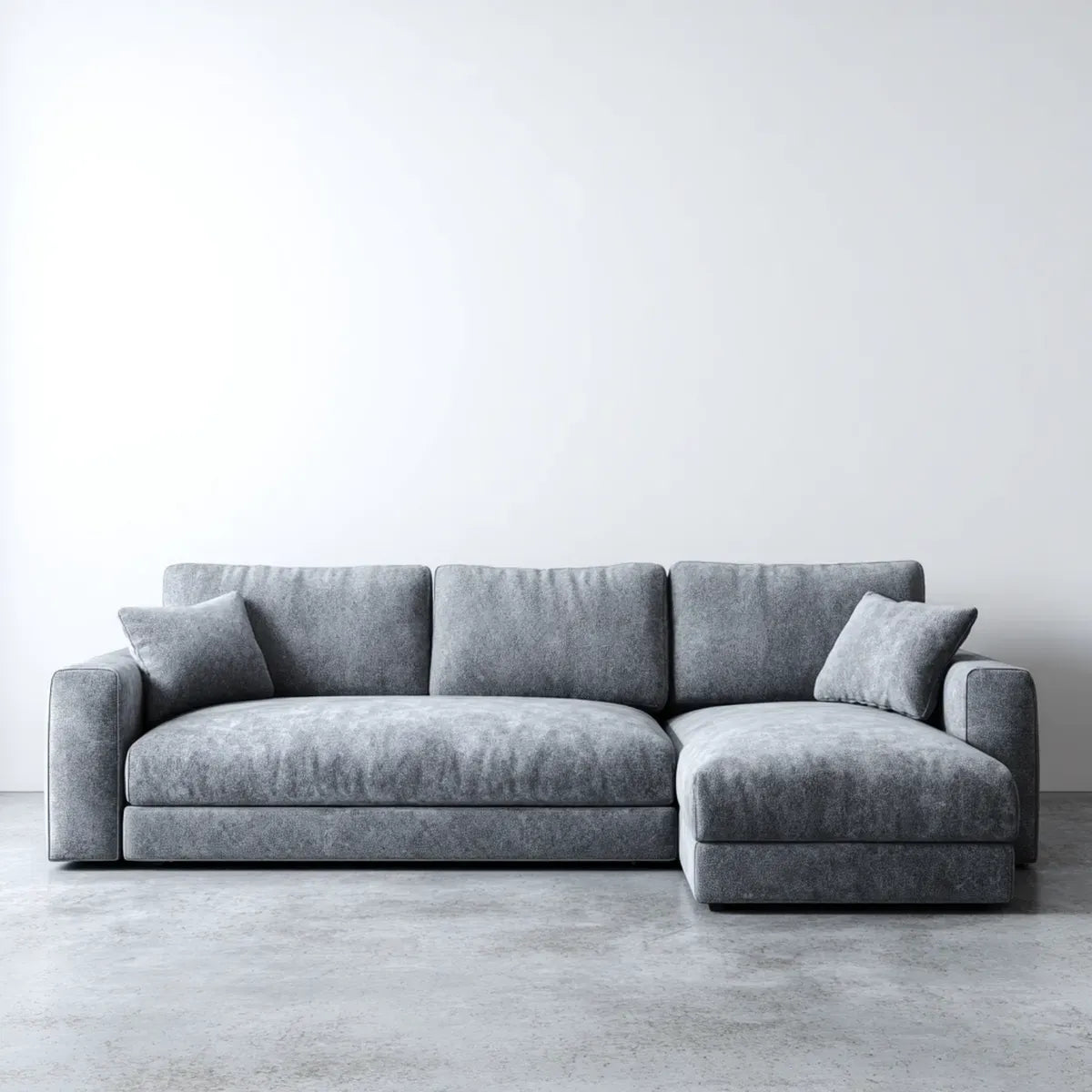 Sofa, narożna sofa 3-fotelik szary w kształcie litery 280 x 170 x 85 cm z tapicerką poliestrową i powtarzaczem