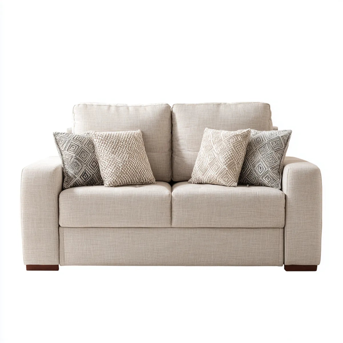 Sofa, 2-fotela Beżowa 170 x 90 x 88 cm poliester prostokątna
