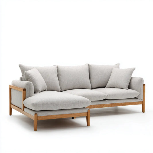 Sofa narożna z rekamierem w lewym kolorze 280 x 160 x 82 cm