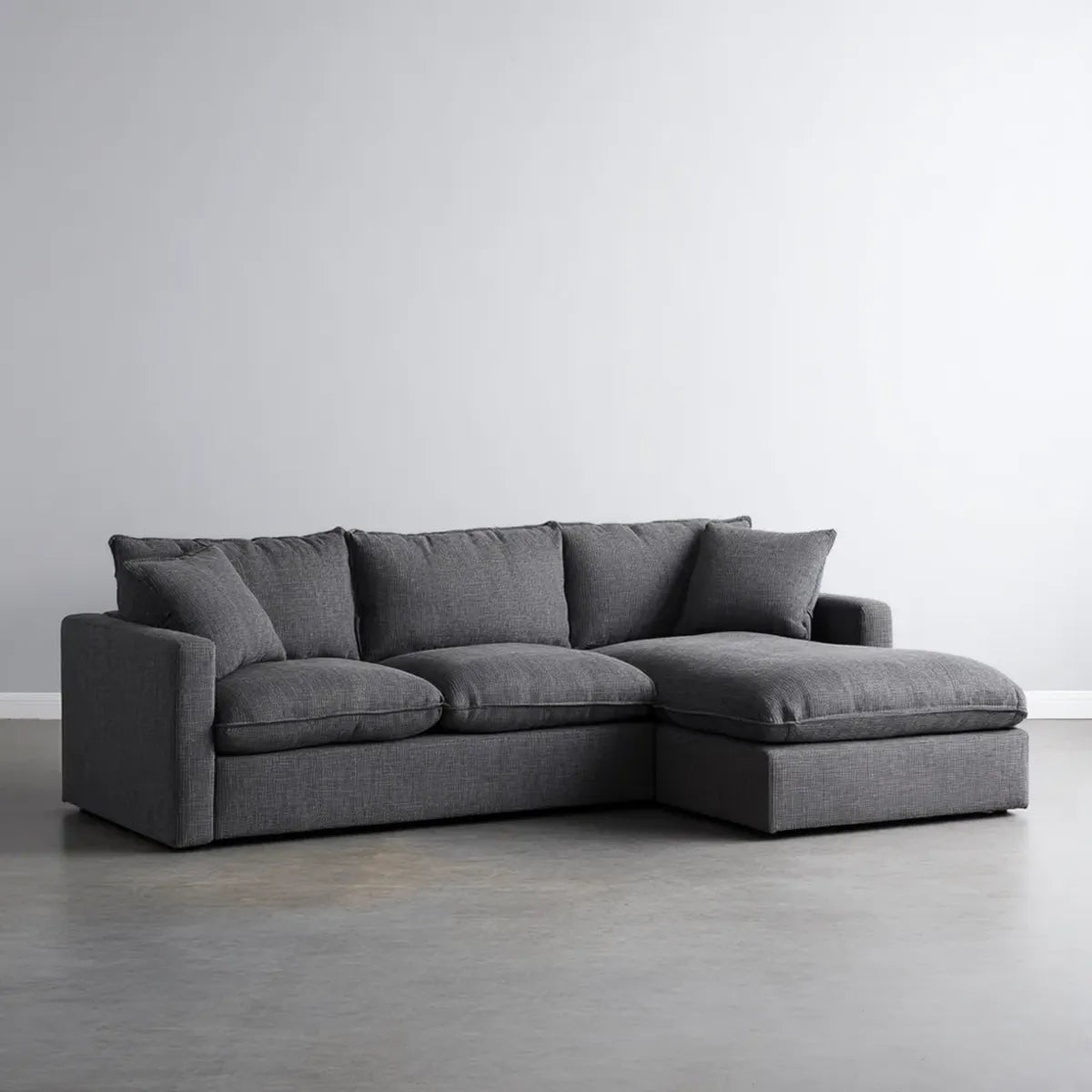 Sofa, Kanapa narożna z rekamerką prawa Ciemny szary 280 x 170 x 85 cm poliestrowy prostokątna