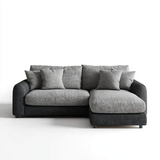 Sofa, Kanapa narożna z prawego recyrkulatora Ciemny szary 260 x 160 x 85 cm poliestrowy tkanina kształt litery L